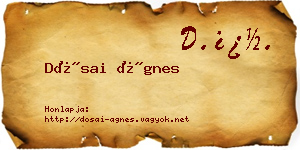 Dósai Ágnes névjegykártya