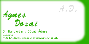 agnes dosai business card