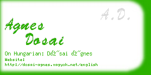 agnes dosai business card